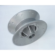 KOLO ZADNÍ - STŘED NA KOTOUČ. BRZDU - STŘÍBRNÝ - JAWA 300,350CL KYVACKA, PERAK + MODEL 42